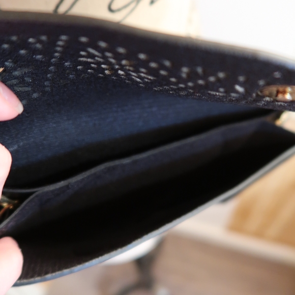 Vegan Leather Eyelet Crossbody Purse - Picture 6 of 8